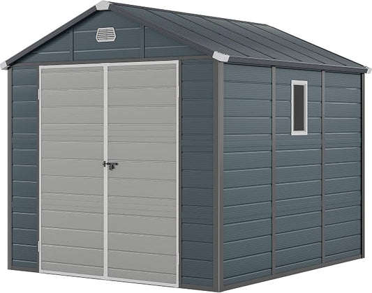 YITAHOME 8x9 FT Outdoor Storage Shed w/o Floor, All-Weather Plastic Shed by YITAHOME