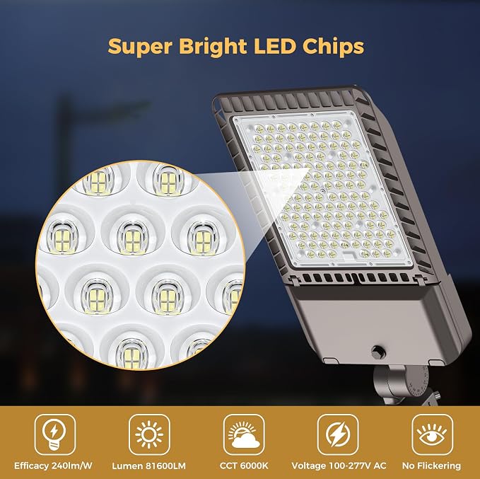 340W LED Parking lot Lights Commercial Oudoor Lighting Street Light - Image 2