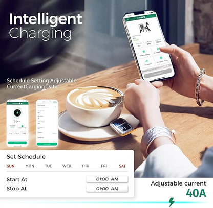EV Charger Level 2, TESSAN 40A/240V Electric Vehicle Charing Station, Smart EV - Image 2