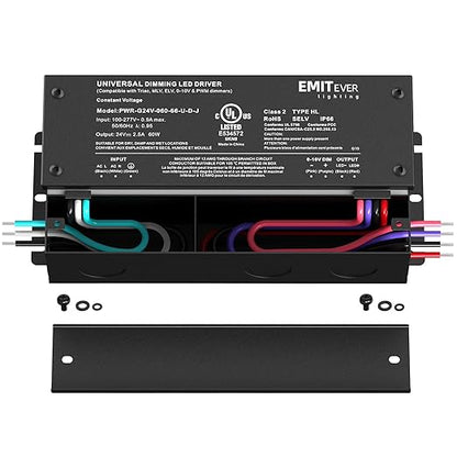 EMITEVER Dimmable Led Driver, 2 Packs 60W AC 110V-277V to DC 24V Transformer - Image 2