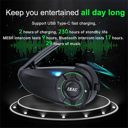 SolaMr Q8 Motorcycle Helmet Bluetooth Intercom Headset, 230hours Standby - Image 5