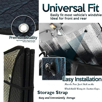 Big Ant Windshield Sun Shade UV Rays Sun Visor Shade, Auto Front Windshield - Image 5