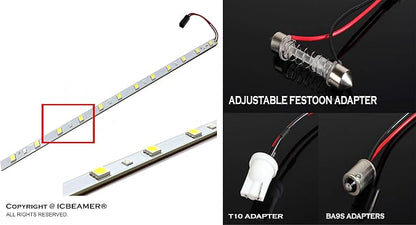 ICBEAMER 12" Color Changing from Blue to White 18 SMDs 5050 LED Light Strip - Image 2