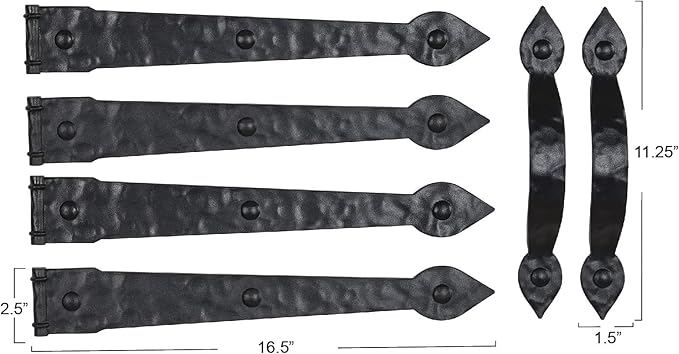 Household Essentials Hinge IT Premium Carriage House Handle & Hinge, 4 Hingle 2 - Image 5