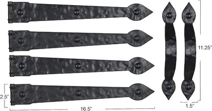 Household Essentials Hinge IT Premium Carriage House Handle & Hinge, 4 Hingle 2 - Image 5