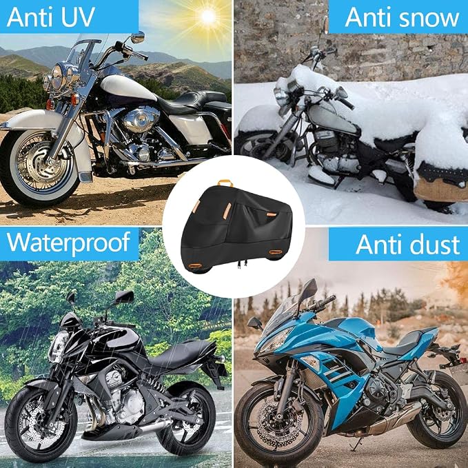 300D Motorbike Cover Waterproof Outdoor, Seceles Durable All Season Protection - Image 6