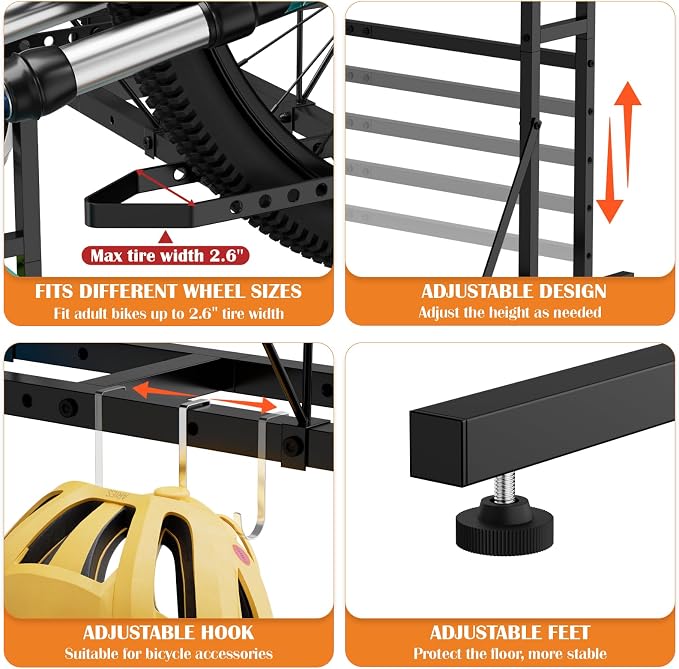 OYEAL Bike Rack Garage Floor Bike Storage Stand - Image 3