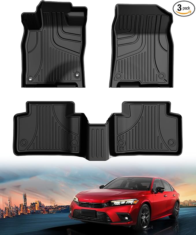 Floor Mats Fit for 2016-2021 Honda Civic Coupe/Sedan/Type R/Hatchback, TTX by TTXLIGHTING%C2%AE
