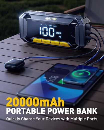 AUXITO 8000A Car Battery Jump Starter Boost Force Start Function Jump Box 60W - Image 6
