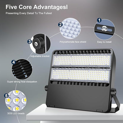 LED Stadium Lights, Outdoor Super Bright 240 Watt 36000 Lumen Stadium Flood - Image 5