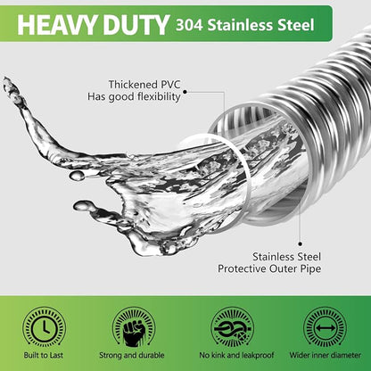 Lightweight Stainless Steel Garden Hose 25Ft – Kinkless Flexible Metal Water - Image 2