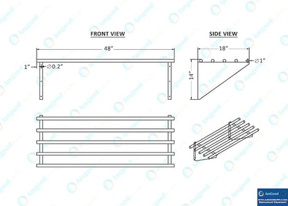 AmGood 18 in. x 48 in. NSF Stainless Steel Tubular Wall Shelf | Heavy-Duty - Image 5