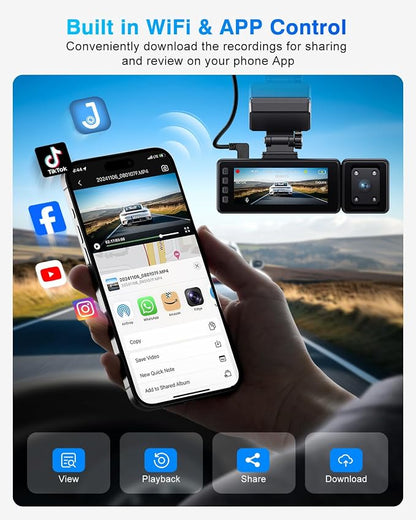 3 Channel 4K Dash Cam, IMX335 STARVIS Sensor, 4K+2K Front and Inside, - Image 6