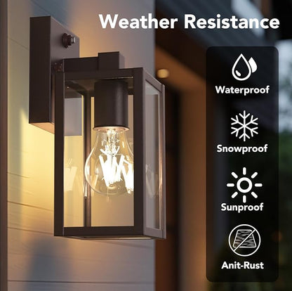 PARTPHONER Dusk to Dawn Outdoor Light Fixtures, Waterproof Exterior Wall Sconce - Image 2