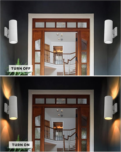Ken & Ricky White Outdoor Wall Lights, Exterior Sconces Wall Lighting - Image 4