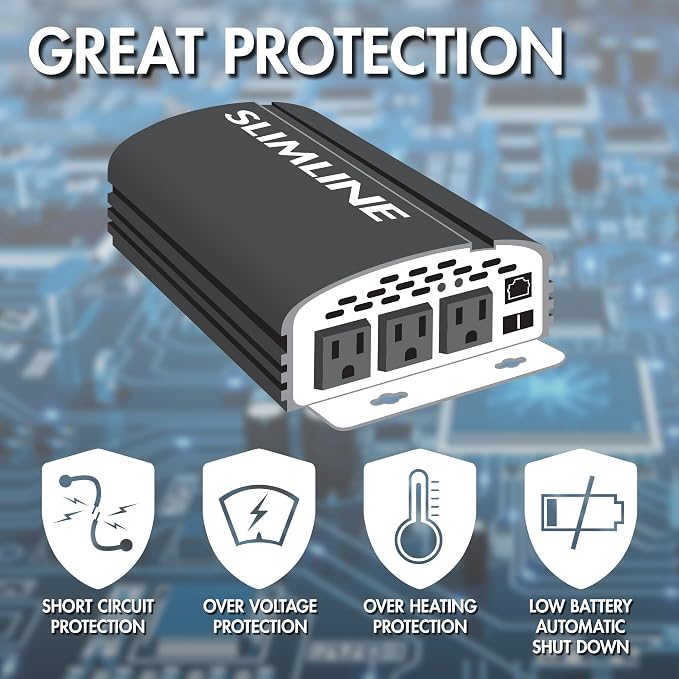 Wagan EL3724 2000W Slim Line AC to DC Power Inverter 2000W TrueRated Continuous - Image 5