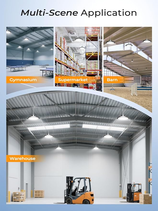 250W UFO LED High Bay Light, 37500LM Super Bright Industrial UFO High Bay LED - Image 6