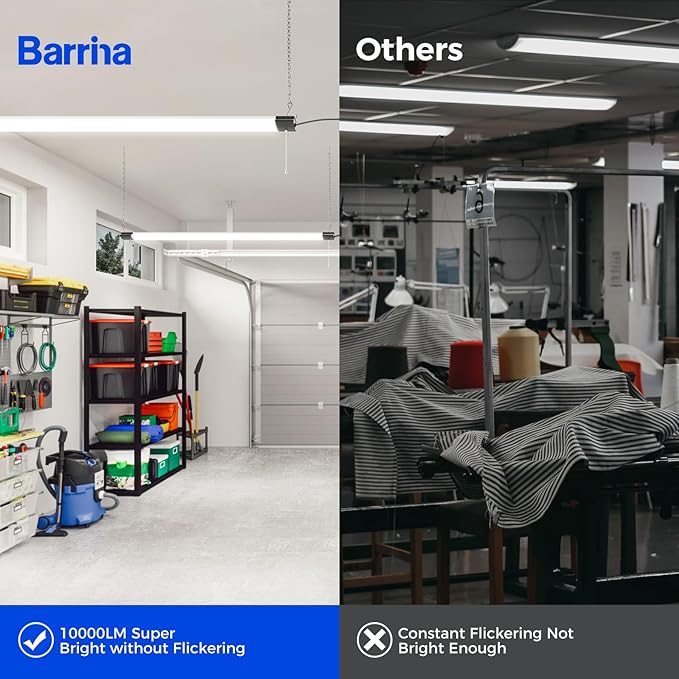 Barrina BS84 LED Shop Lights for Workshop 4FT, 5000K Linkable Light Fixture for - Image 3