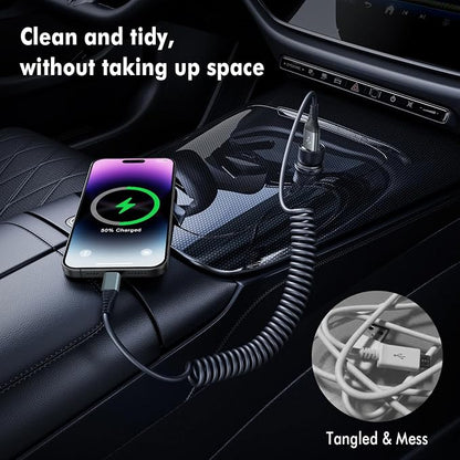 Heartbeats Coiled Lightning Cable 3FT 2 Pack MFi Certified Car iPhone Charger - Image 4
