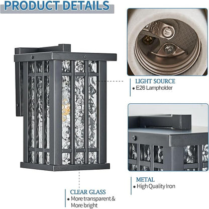 Outdoor Wall Light E26 Base Metal Frame - Image 3
