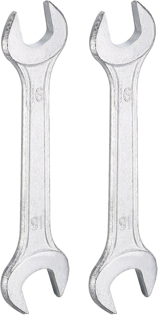 HARFINGTON 2pcs Double Open End Wrench 16mm x 18mm Metric 15 Degree Offset by HARFINGTON