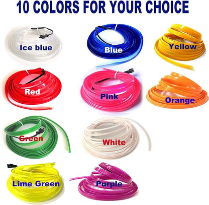 El Wire Blue Interior Car LED Strip Lights, 3M Neon Wire USB 5V - Image 7