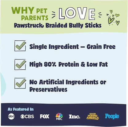 Pawstruck Natural 9” Braided Bully Sticks - Image 3