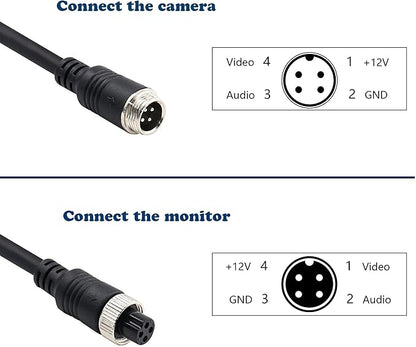 (17FT / 5m Backup Camera Cable, 4-pin Aviation Video Extension Cable, Car Video - Image 3