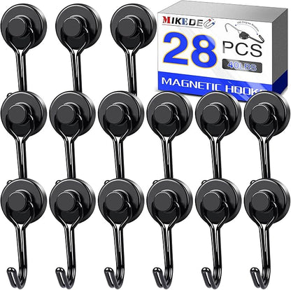 MIKEDE Strong Magnetic Hooks, 40LBS Black Swivel Swing Magnetic Hooks Heavy Duty by MIKEDE