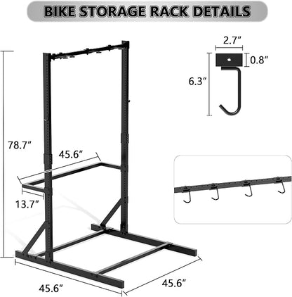 Freestanding Bike Rack for Garage Stroage, 300 Lbs 5 Bikes Storage Rack Steel - Image 2