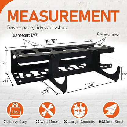 Siligun Caulking Gun Rack, Grease Gun Holder, Wall Mount Silicone Caulking Tools - Image 2
