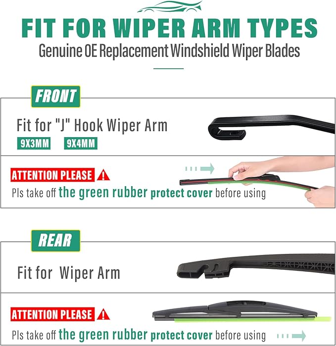 22" 19" 10" Windshield Wiper Blades Replacement - Image 8
