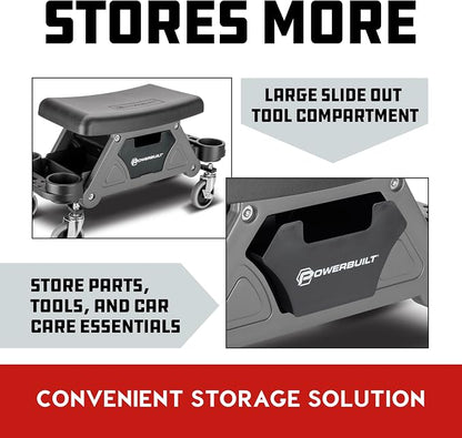 Powerbuilt Heavy-Duty Utility Rolling Seat Upgraded - Image 4