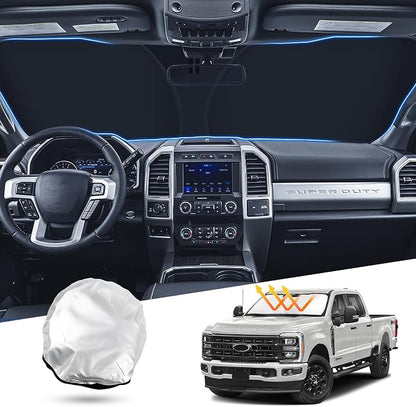 T TGBROS Windshield Sun Shade for Ford Super Duty 2017-2022 F-250 F-350 F-450 by TTGBROS