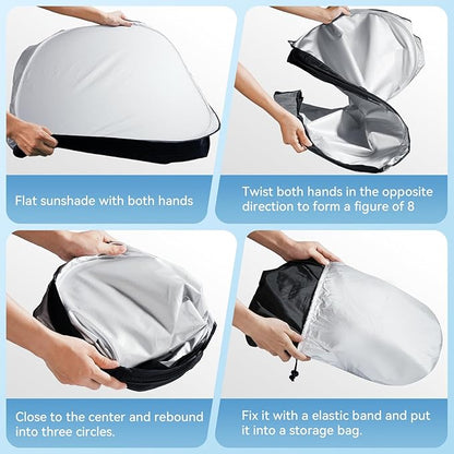 Car Windshield Sun Shade, 300T Thickened Car Window Shades Heat Reflective - Image 6