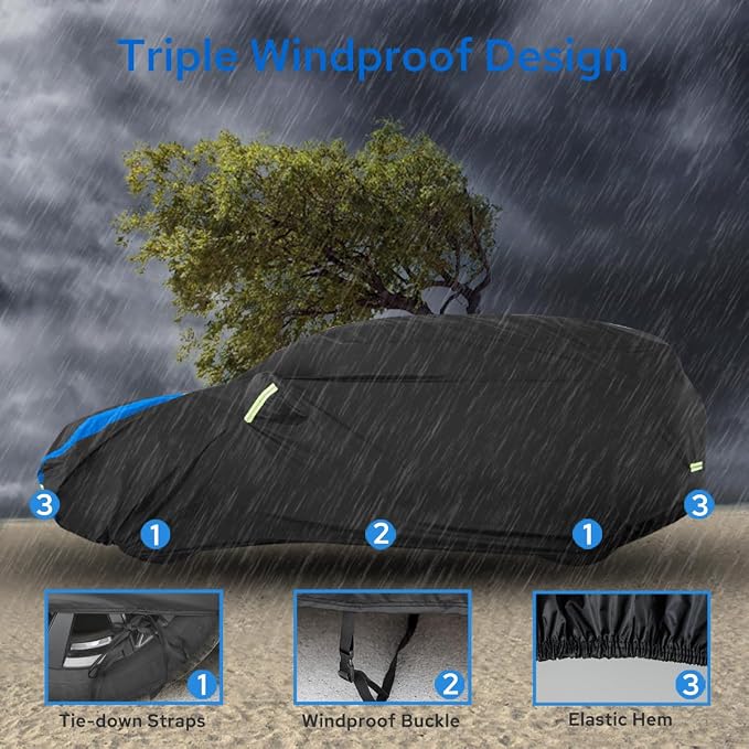 Avecrew Car Cover Custom Fit for Toyota RAV4, Waterproof All Weather Full - Image 4