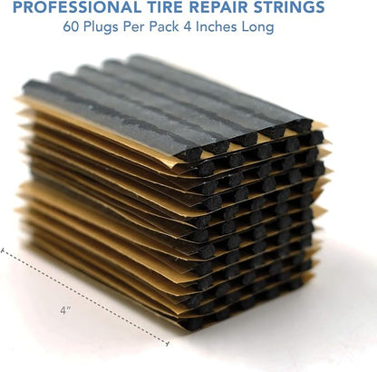 CKAuto 60pcs 4" Black Tire Repair Strings, Automotive Tool Tire Repair Plugs - Image 2