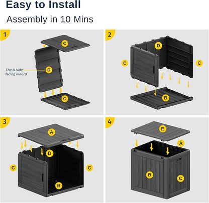 EAST OAK Outdoor Storage Box, 31 Gallon Deck Box, Waterproof Resin Storage Bin - Image 6