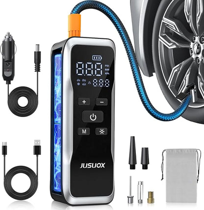 Tire Inflator Portable Air Compressor, Air Pump by JUSUOX