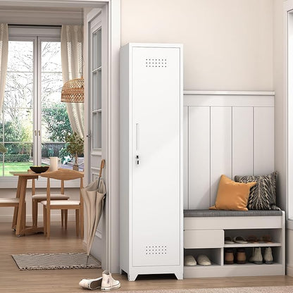 GREATMEET Slim Broom Closet Storage Cabinet, Narrow Utility Closet, Utility by GREATMEET