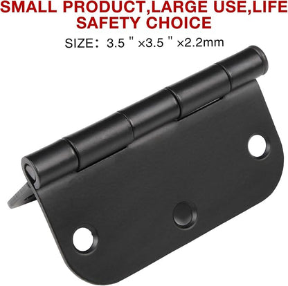 18 Pack Matte Black Door Hinges 3.5 x 3.5 Inch Interior 3 1/2 Inch Door Hinges - Image 2