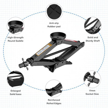 IMAYCC Car Jack Kit 2.5 Ton Scissor Jack Portable Car Jack and Stand Kit - Image 6