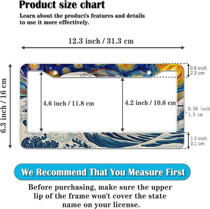 Car Plate Frames for Women Multicolor License Plate Protector for Men Starry - Image 2
