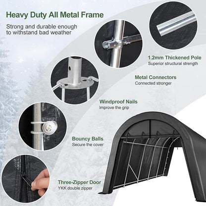 Portable Garage, Carport Canopy 12x20 FT Heavy Duty Car Port - Image 3