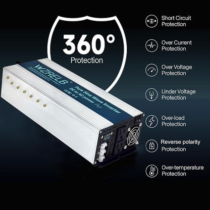 WZRELB 3500W Pure Sine Wave Inverter, Car Power Inverter 48V DC to 110V 120V AC - Image 5