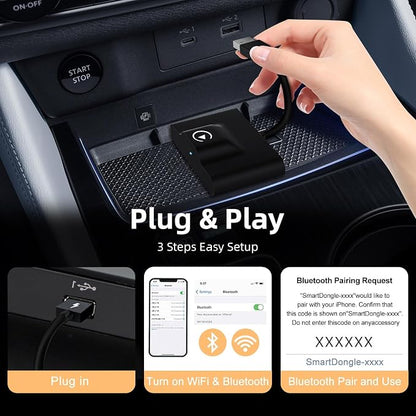 XHU Wireless CarPlay Adapter for Apple CarPlay Wireless Adapter 2025 Upgraded - Image 5