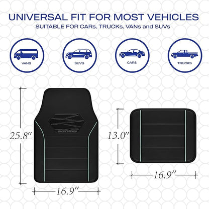 Skechers Memory Foam Car Mats, Leather Piping Car Floor Mats - Image 6