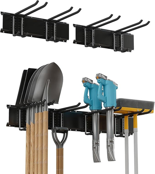 Garage Tool Rack Wall Mount – 32 Inches Heavy-Duty Garden Tool Holder by BJONKZ