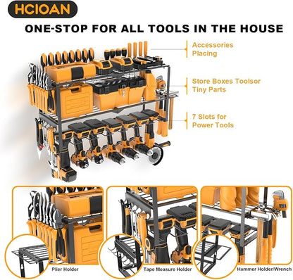 Large Power Tool Organizer Wall Mount, Power Tool Shelf System Battery Storage - Image 4