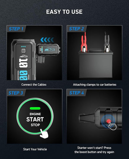 Portable Car Battery Jumper Starter 1000A Jump Box - Image 8